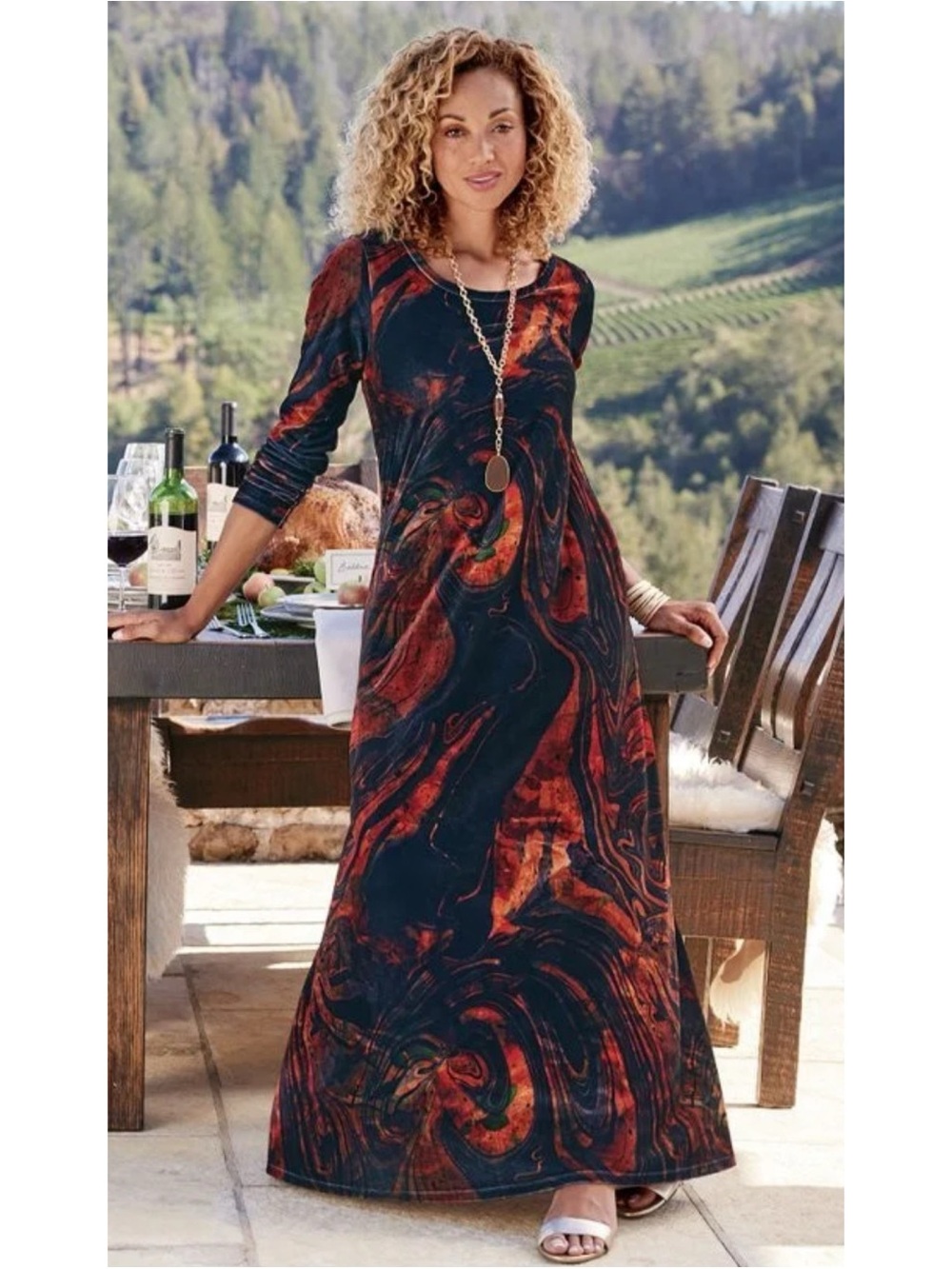 Soft‎ Surroundings Santiago Stretch Velvet Dress Size Extra Large